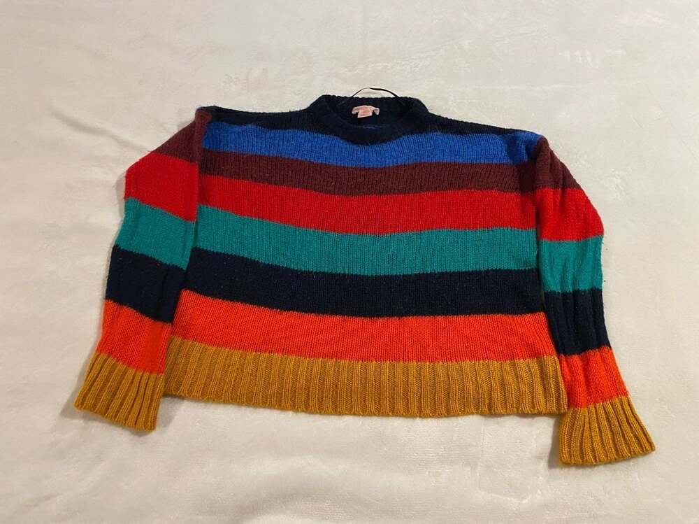 Urban Outfitters Multi-Color Rainbow Striped Knit Sweater